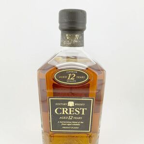 古酒 SUNTORY WHISKY CREST サントリー クレスト 12年 旧ボトル 箱なし 750ml 43％ 角瓶 未開栓(k5782-y231)の画像1