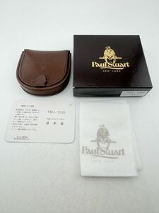 Paul Stuart paul (pole) Stuart change purse . baby Buffalo made in Japan Brown box attaching [k3352-y233]