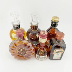 古酒 ミニボトル6本セット Hennessy COGNAC X.O REMY MARTIN COINTREAU サントリー ブランデー v.s.o.p 50ml 30ml 未開栓(k5808-y242)