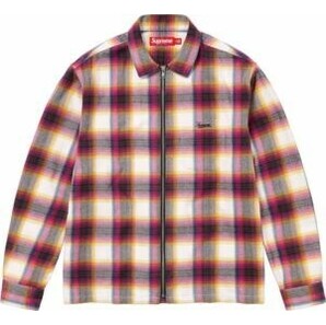 L 本物 24SS Supreme Shadow Plaid Flannel Zip Up Shirt ネルシャツ フランネル ジップアップ の画像1