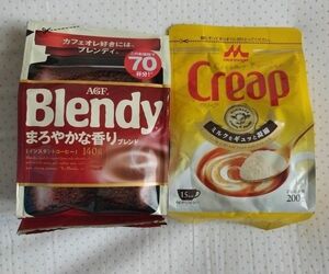 ブレンディ まろやかな香りブレンド 袋 140g ＆森永乳業 クリープ 200g のコーヒーセット