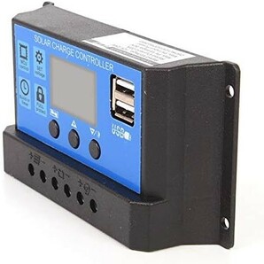 ソーラーチャージコントローラー 30A 12V 24V 充電USBポート付 ソーラーパネル バッテリー チャージャー 充電コントローラー LCDの画像9
