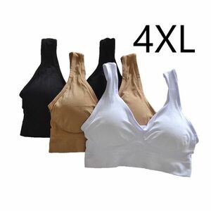 ジニエブラ ベーシックカラー 4XL(5L) 3枚セット スポーツブラ ナイトブラ マタニティー 授乳 育乳 インナーウェア genie bra ブラ 補正