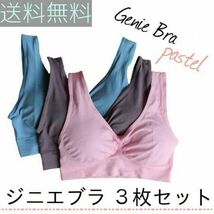 ジニエブラ XXXL(4L) パステルカラー 3枚セット ジニエ スポーツブラ ナイトブラ マタニティー 授乳 育乳 genie bra スポブラ ブラジャー_画像10