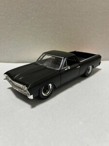 レア希少！JADA TOYS／ジェイダ！1969 CHEVROLET ELCAMINO！1/24スケール！ダイキャストミニカー！マットブラック！当時物！