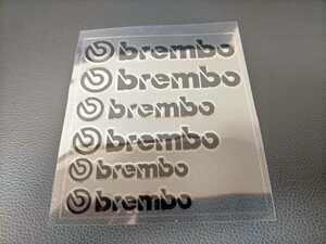 送料無料 黒 brembo ブレンボ　耐熱 ブレーキキャリパー　ステッカー　エンブレム　シール　6枚セット 