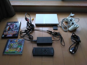 ★基本動作確認済/リモコン付★ SCPH-79000 ホワイト PS2 DVD再生 サテンシルバー 読み込みOK PS2 本体セット プレステ2 PlayStation2 