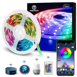 【850H】LEDテープライトスーツ 5050 RGB 10M 両面テープ DC12V電源 Android IOS Alexa google assistant IR リモコン 携帯電話対応 