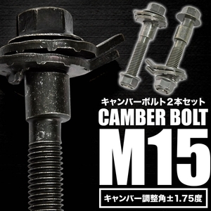 キャンバーボルト 15mm 2本 キャンバー調整 ±1.75度 M15 プロボックスバン ベルタ マーク2クオリス