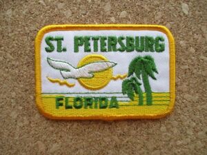 セントピーターズバーグST.PETERSBURG FLORIDA ワッペン/カモメPATCH野鳥フロリダ旅行VOYAGER鳥アメリカVintageスーベニアPATCH土産USA D21