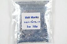 【WOLF WORKS】シルバーラメフレーク 1mm 10g分★_画像2