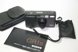 RICOH GR1s ブラック 28mmF2.8 フード付 GR LENS リコー コンパクトカメラ [管RI2844]