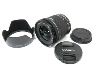 【 美品 】Canon EF-S 10-18mm F4.5-5.6 IS STM 広角ズーム レンズ・ET-73B純正フード付き キヤノン [管CN2713]