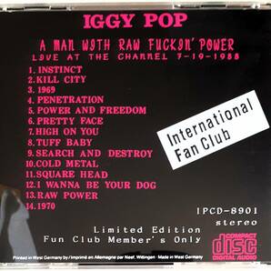IGGY POP イギー・ポップ A Man with Raw Fuckin' Power 1988年7月19日 ボストン公演 Live at the Channel プレス SB ファンクラブ用の画像3