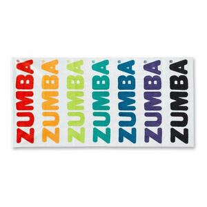 新品　ZUMBA ズンバ　Zumba Seventies Beach Towel ビーチタオル　バスタオル　白×カラフルロゴ