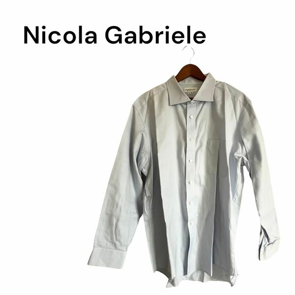 Nicola Gabriele ニコラガブリエル ワイシャツ ブルー メンズ シャツ 長袖 長袖シャツ 