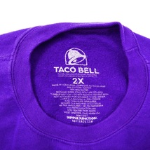 TACO BELL ビッグサイズ プリントスウェット 2X パープル コットン 裏起毛 ホンジュラス製_画像4