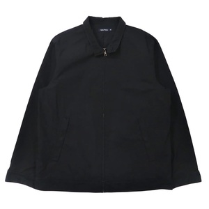 NAUTICA スウィングトップ ハリントンジャケット XL ブラック コットン ワンポイントロゴ刺繍 ビッグサイズ