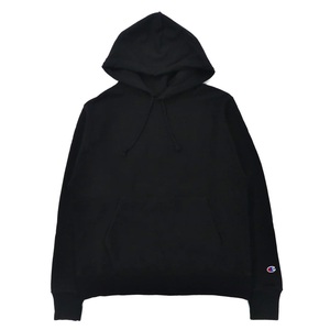 CHAMPION リバーズウィーブ プルオーバーパーカー M ブラック コットン 裏起毛 REVERSE WEAVE 単色タグ ホンジュラス製