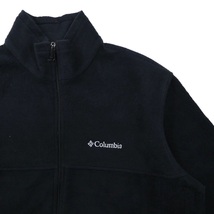 COLUMBIA フルジップフリースジャケット XL ブラック ポリエステル ロゴ刺繍_画像5