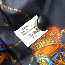 デザインレザーコート FREE ブラック ラムレザー 羊革 スカーフ 裏地 ダブルブレスト 日本製_画像6