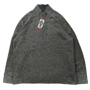 EDDIE BAUER ハーフジップニット セーター XL グレー ポリエステル ハイネック RADIATOR SWEATER FLEECE 未使用品