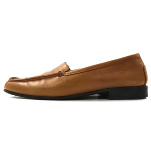 CELINE slip-on shoes Loafer 22CM beige leather Italy made 