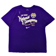 NIKEプリントTシャツ XL パープル コットン ビッグサイズ フットボール MEN'S LSU TIGERS NATIONAL CHAMP CELEBRATION T-SHIRT_画像2