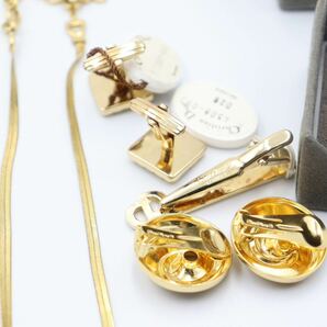 【美品】まとめ Christian Dior ネックレス ストーン リボン カフス クリスチャン ディオール ヴィンテージ アクセサリー セット ピンの画像8