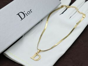 【希少】Dロゴ◎Christian Dior ネックレス チョーカー クリスチャン ディオール ヴィンテージ アクセサリー レディース レア 24.1’2