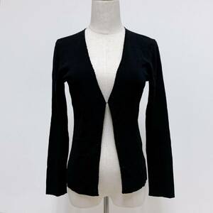 S3025 beautiful goods J&R J &a-ru lady's long sleeve cardigan M size black black plain biju- all-purpose spring summer simple USED office old clothes 