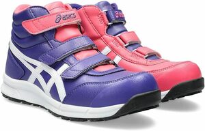 【WH-0388】未使用 asics アシックス 安全靴 WINJOB CP302 FCP302-500 WIDE 28.0cm パレスパープル×ピンクカメオ US10 1/2