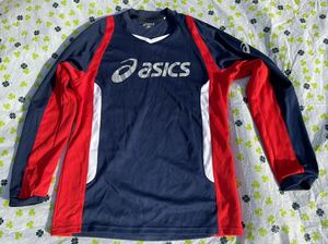 アシックス スポーツシャツ ロングスリーブメッシュ系 size：M 首元から裾 約67cm 身丈約46cm 袖(脇下から手首)約50cm