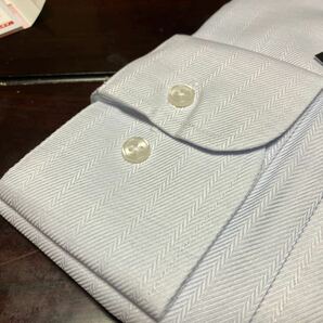 ROBERTOMARAZZI☆イージーケア サックスブルー織柄ワイシャツ レギュラーカラー LL(43-82)  の画像3