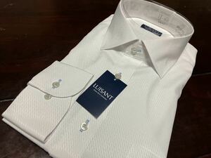 LUISANT　形態安定　白織柄ワイシャツ　LL(43-86)　セミワイド　送料無料