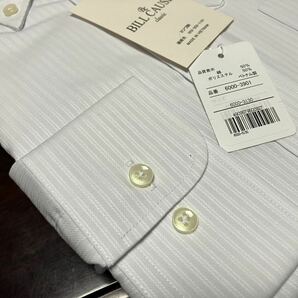 百貨店販売品 BILL CAUSE形態★形態安定 ライトグレー織柄(白に近い)ワイシャツ L(42-84) ボタンダウン 送料無料の画像5