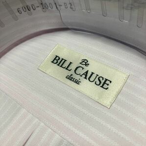 百貨店販売品 BILL CAUSE★形態安定 薄いピンク地ホワイトドビーストライプワイシャツ M(38-78) ボタンダウン 送料無料の画像5