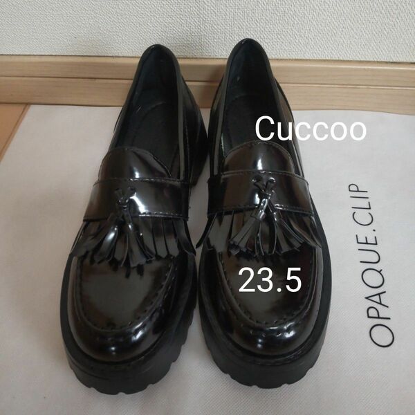 お値下げ　Cuccoo レディース　靴　ローファー　　23.5 ブラック 黒 SCENE