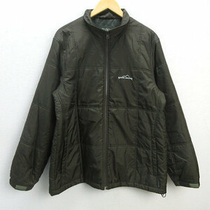 D■エディーバウアー/EDDIEBAUER ナイロン 中綿ジャケット JKT【L】カーキ/MENS/95【中古】■