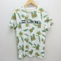 G■ビラボン/Billabong プリントTシャツ/パイナップル柄【L】白/men's/8【中古】■_画像1