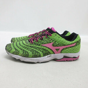 H■【24.5cm】ミズノ/mizuno ランニングシューズ スニーカー/緑/LADIES■10【中古】