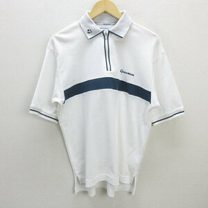 G■テイラーメイド/TaylorMade 半袖ポロシャツ/ゴルフウェア【M】白/men's/77【中古】■