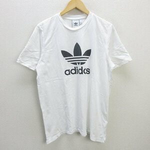 G■アディダス/adidas ORIGINALS トレフォイルロゴTシャツ/CW0710【L】白/men's/95【中古】■