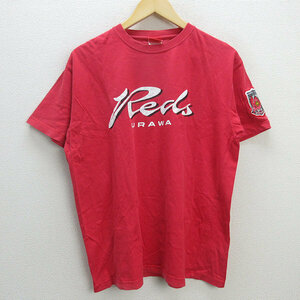 G■浦和レッズ/URAWA REDS プリントTシャツ【L程度】赤/men's/108【中古】■