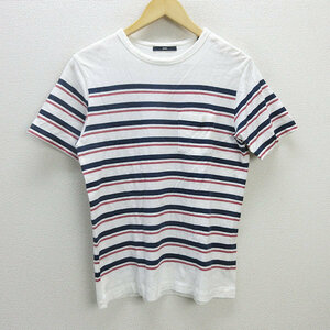 G# made in Japan # Ships /SHIPS T-shirt / border pattern [M] white series /men's/115[ used ]#