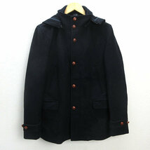 D■シップス/SHIPS ウール Pコート JKT【L】紺/MENS/58【中古】_画像1