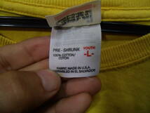 全国送料無料 ランドリーLAUNDRY 子供服キッズ綿100%素材黄色サイクリストタイププリントアンビルanvilTシャツ YOUTH L(160)_画像3