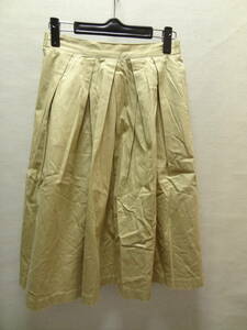 全国送料無料 ジーユー GU レディース ベージュカーキー色 綿99%素材 スカート Mサイズ