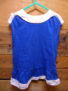 全国送料無料 ジンボリーGYMBOREE 子供服キッズ女の子青色半袖 ノースリーブ ワンピース 110 (5)着丈45cm