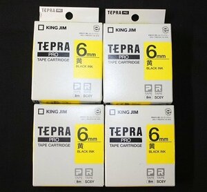 4箱まとめて TEPRA PRO テプラ テープカートリッジ 黄ラベル 黒文字 幅6mm SC6Y KING JIM 送料370円